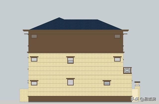 河南農村大氣新中式別墅設計圖，3露臺7臥室庭院實用，60萬建成村內最美