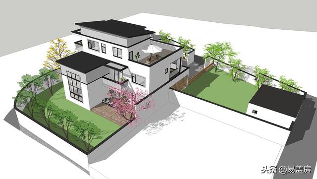 現(xiàn)代別墅設(shè)計(jì)圖，56萬帶車庫佛堂，開敞設(shè)計(jì)大氣十足，還有屋頂隔熱！