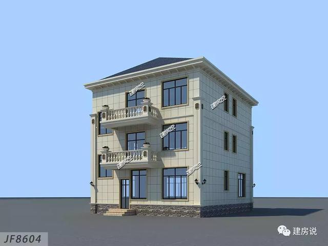 帶車庫的歐式別墅設(shè)計圖，123平34萬建，分分鐘秒殺商品房