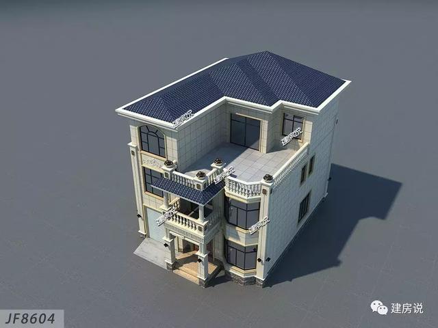 帶車庫的歐式別墅設(shè)計圖，123平34萬建，分分鐘秒殺商品房