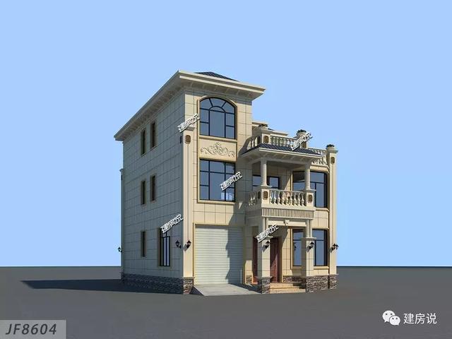 帶車庫的歐式別墅設(shè)計圖，123平34萬建，分分鐘秒殺商品房