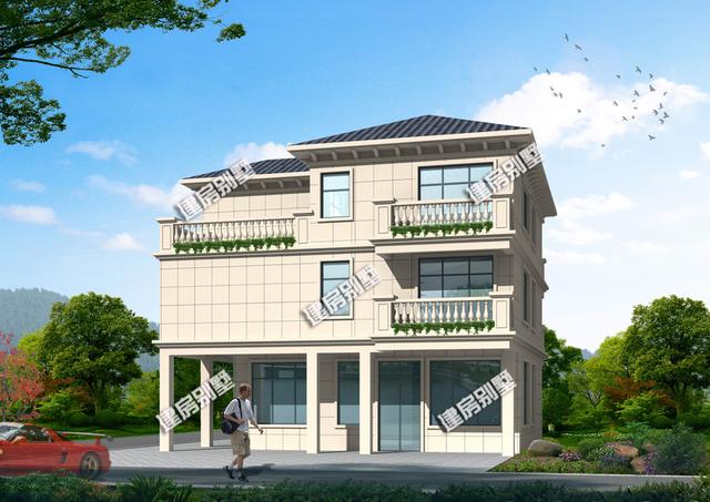 12x13.5三層簡單別墅設(shè)計圖，占地98平，二層空間超過140平