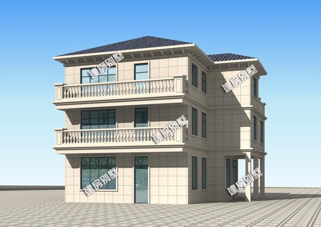 12x13.5三層簡單別墅設(shè)計圖，占地98平，二層空間超過140平