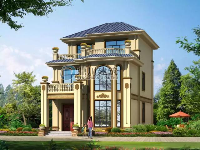 面寬8米建三層別墅設(shè)計(jì)圖，5室4廳帶堂屋造價(jià)才27萬(wàn)，大氣不輸百萬(wàn)別墅