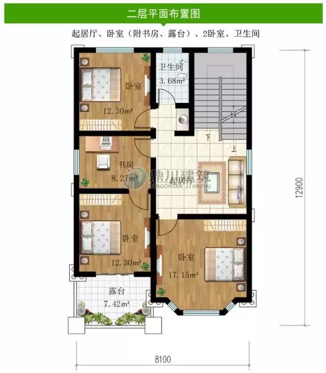 面寬8米建三層別墅設(shè)計(jì)圖，5室4廳帶堂屋造價(jià)才27萬(wàn)，大氣不輸百萬(wàn)別墅