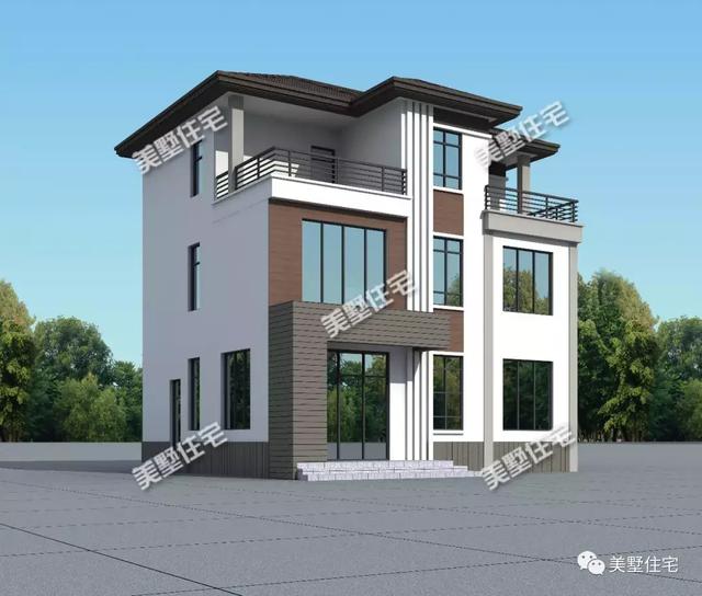 現(xiàn)代風(fēng)別墅設(shè)計(jì)圖又出新款，占地116平帶挑高客廳和茶室，廚房另建