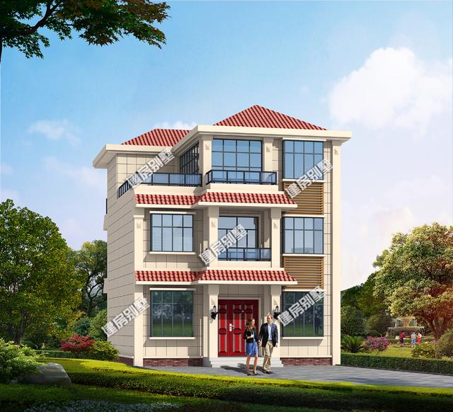 3款開間10米的農(nóng)村自建房設計圖推薦，第一棟平頂設計，主體不到20萬