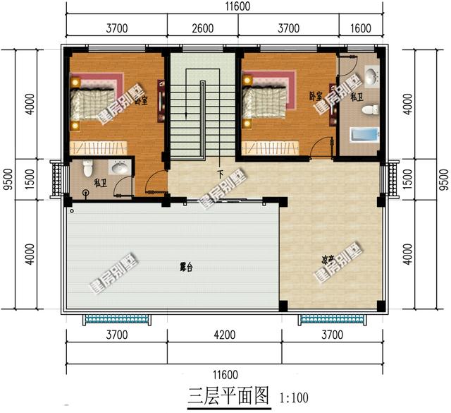 中式三層別墅設(shè)計(jì)圖，11.6x9.5米，簡單中國風(fēng)，傳統(tǒng)建筑美！