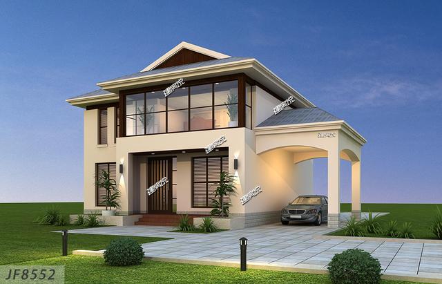 洋氣簡(jiǎn)約大氣的兩層別墅設(shè)計(jì)圖，外觀十分好看，讓人移不開(kāi)眼睛