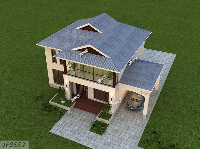 洋氣簡(jiǎn)約大氣的兩層別墅設(shè)計(jì)圖，外觀十分好看，讓人移不開(kāi)眼睛