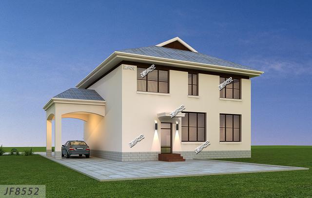 洋氣簡(jiǎn)約大氣的兩層別墅設(shè)計(jì)圖，外觀十分好看，讓人移不開(kāi)眼睛