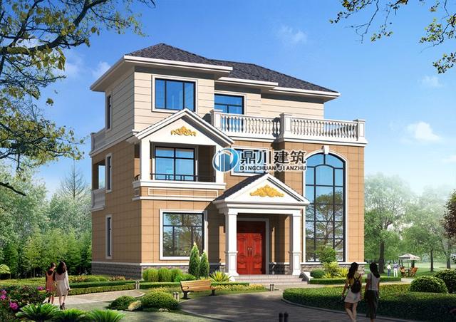 5款三層小別墅設計圖，農村房子這樣建夠大氣夠體面，復式客廳+大露臺