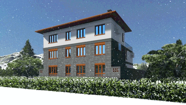 農(nóng)村三層新中式別墅設(shè)計圖戶型實用，造型設(shè)計上更加符合現(xiàn)代人對審美的要求