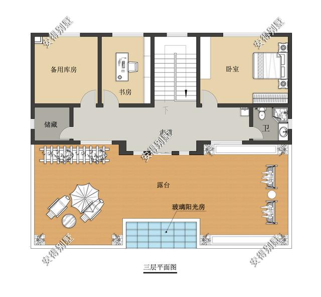 農(nóng)村三層新中式別墅設(shè)計圖戶型實用，造型設(shè)計上更加符合現(xiàn)代人對審美的要求