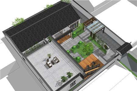 鄉(xiāng)村一層別墅設(shè)計圖，外觀小巧精致，透著中國傳統(tǒng)氣息