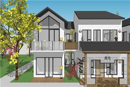 二層農(nóng)村自建別墅設(shè)計圖，整體外觀造型符合南方當(dāng)?shù)氐臍夂蛱攸c(diǎn)