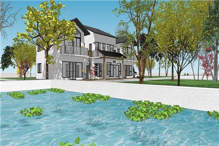 二層農(nóng)村自建別墅設(shè)計圖，整體外觀造型符合南方當(dāng)?shù)氐臍夂蛱攸c(diǎn)