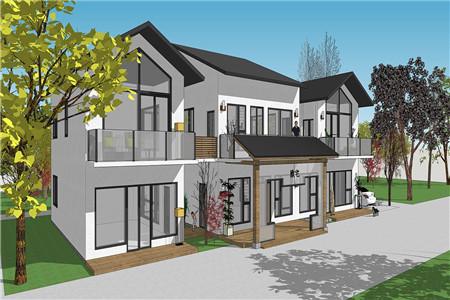 二層農(nóng)村自建別墅設(shè)計圖，整體外觀造型符合南方當(dāng)?shù)氐臍夂蛱攸c(diǎn)