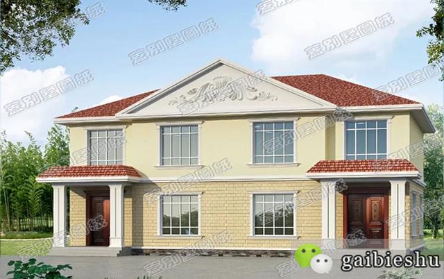 開間12米二層雙拼別墅全套施工效果圖，簡單實用，造價經(jīng)濟