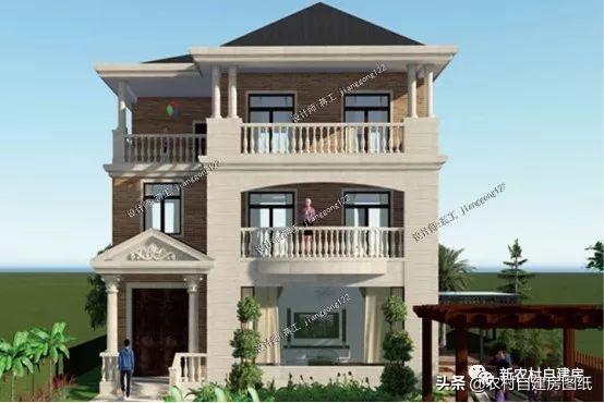 歐式三層農(nóng)村別墅設(shè)計圖，大氣又接地氣，非常方正大氣