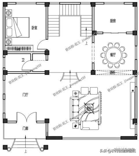 歐式三層農(nóng)村別墅設(shè)計圖，大氣又接地氣，非常方正大氣