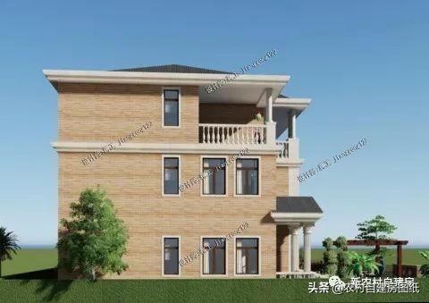 歐式三層農(nóng)村別墅設(shè)計圖，大氣又接地氣，非常方正大氣