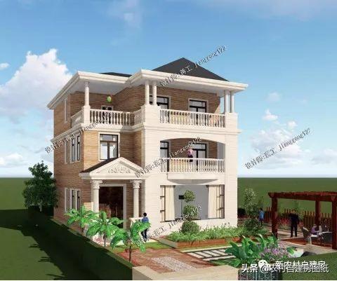 歐式三層農(nóng)村別墅設(shè)計圖，大氣又接地氣，非常方正大氣