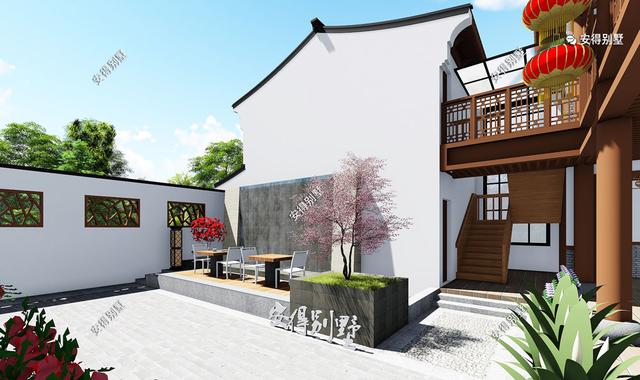這款四合院別墅設計圖，占地面積不需要很大，小面積也可以建的精致合院別墅