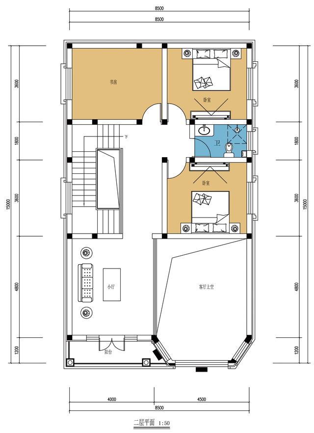 農(nóng)村自建二層別墅設(shè)計(jì)圖，開間不到9米，布局完美，又漂亮又舒適