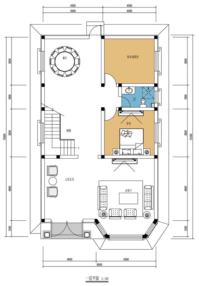 農(nóng)村自建二層別墅設(shè)計(jì)圖，開間不到9米，布局完美，又漂亮又舒適