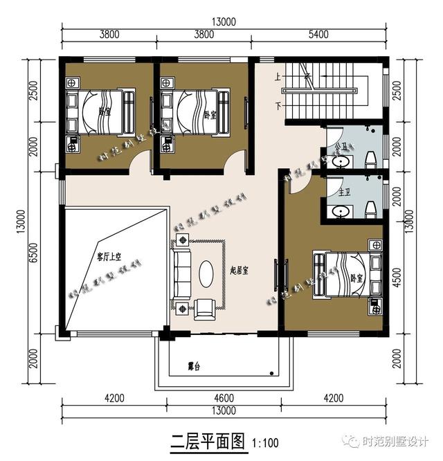 開間13米的復(fù)式三層鄉(xiāng)村別墅設(shè)計圖，7臥6衛(wèi)，建在老家很風(fēng)光