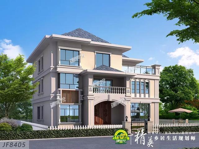 16X15三層歐式別墅設(shè)計(jì)圖，娛樂室+露臺+衣帽間，住的寬敞又舒適