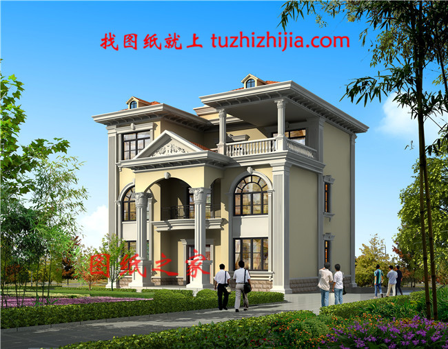 農(nóng)村實(shí)用三層樓房圖片，占地140平米左右，客廳中空