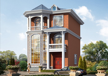 農(nóng)村三層樓房圖造價(jià)26萬(wàn)，客廳中空，占地90平米