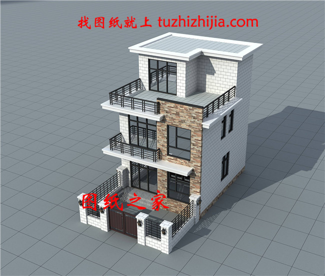 農(nóng)村三層15萬自建房圖，占地60多平米，小戶型別墅