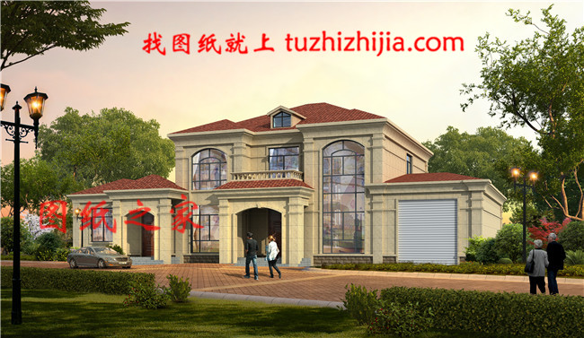 二層帶車庫歐式尊貴別墅，客廳中空，美觀，大氣，實用