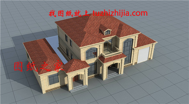 二層帶車庫歐式尊貴別墅，客廳中空，美觀，大氣，實用