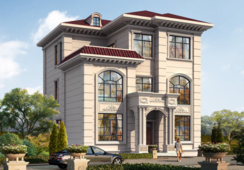 10米×12米30萬以內(nèi)農(nóng)村建房三層豪華歐式別墅圖，處處顯品味