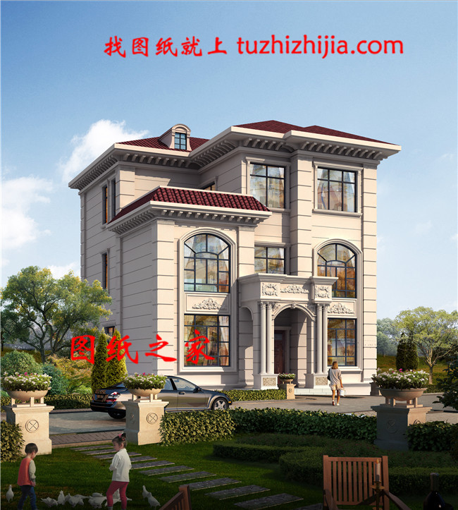 10米×12米30萬以內(nèi)農(nóng)村建房三層豪華歐式別墅，處處顯品味