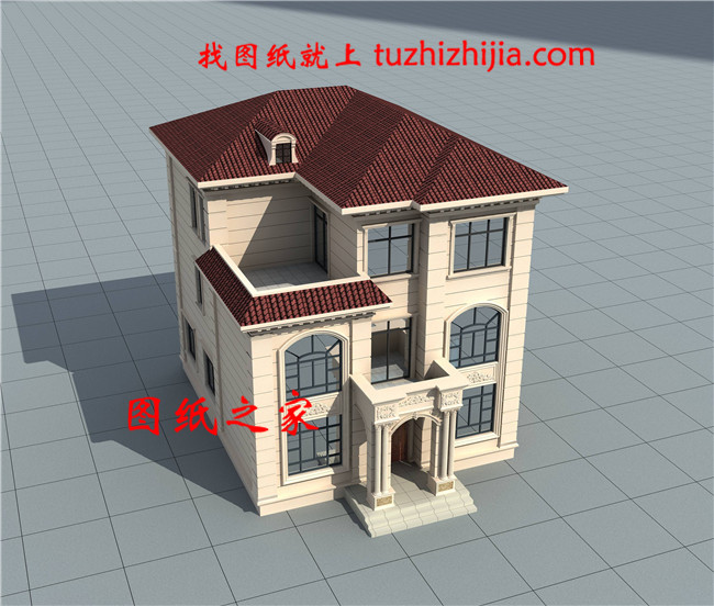 10米×12米30萬以內(nèi)農(nóng)村建房三層豪華歐式別墅，處處顯品味