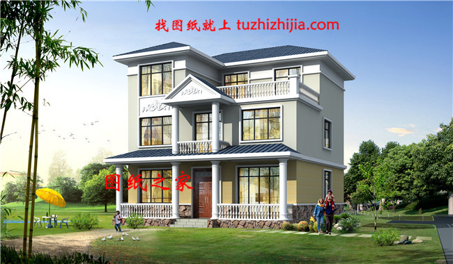 140平米二層半帶露臺(tái)別墅圖片及圖紙，戶型極佳