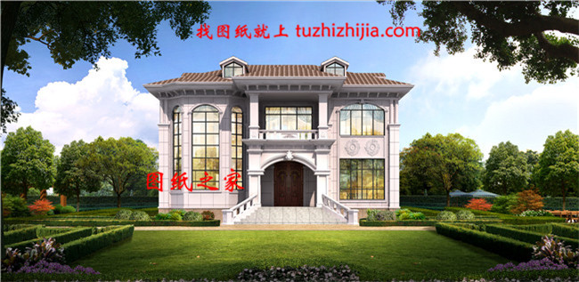 2019新款二層別墅設(shè)計(jì)圖紙，精致秀麗，客廳中空