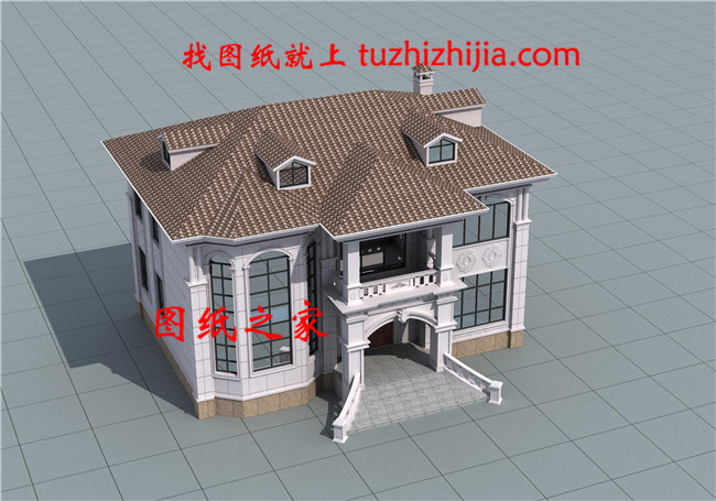 2019新款二層別墅設(shè)計(jì)圖紙，精致秀麗，客廳中空