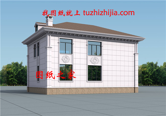 2019新款二層別墅設(shè)計(jì)圖紙，精致秀麗，客廳中空