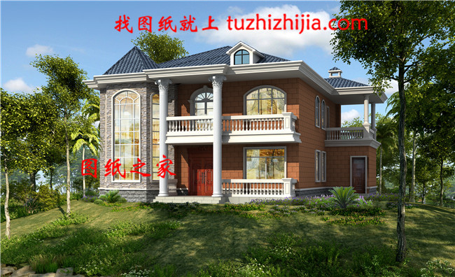 最新五十萬農(nóng)村二層別墅設(shè)計圖紙，客廳中空