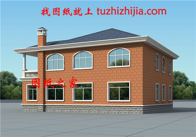 最新五十萬農(nóng)村二層別墅設(shè)計圖紙，客廳中空