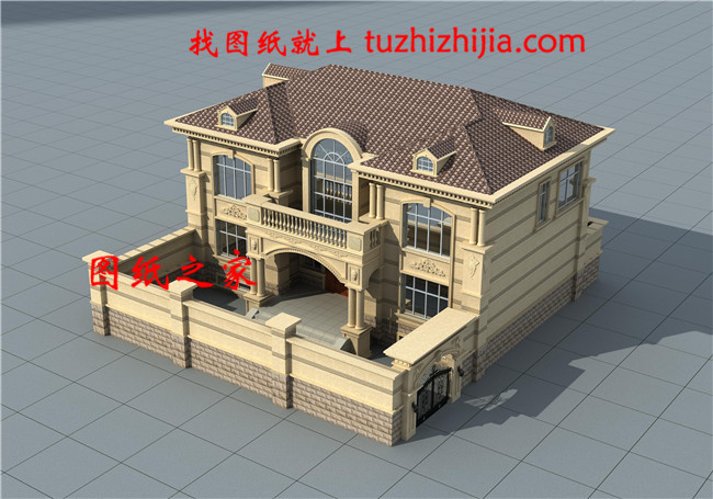 帶地下室二層精致歐式小別墅圖片，占地160平米左右