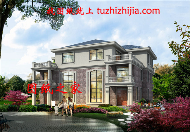 最新設(shè)計出圖的三層雙拼自建房圖片，占地260平方米