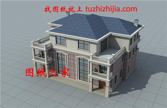 最新設(shè)計出圖的三層雙拼自建房圖片，占地260平方米