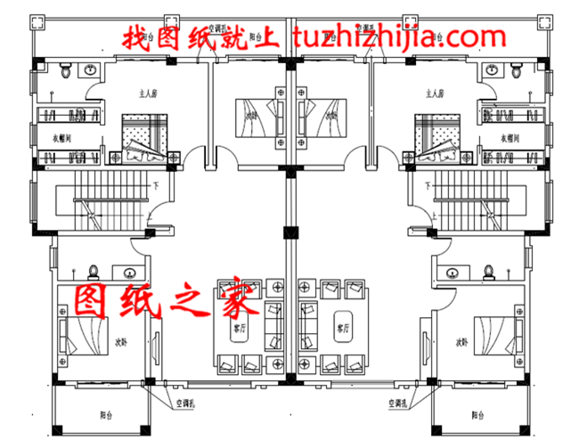 最新設(shè)計出圖的三層雙拼自建房圖片，占地260平方米